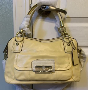 Coach Kristin Buttercup Leder Doppelreißverschluss Umhängetasche Schultertasche 22304 Neu mit Etikett - Bild 1 von 10