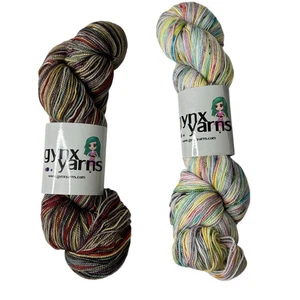 Gynx Yarns 2 skeins Strong Sock Self Striping 80% Superwash Merino 20% Nylon - Picture 1 of 9