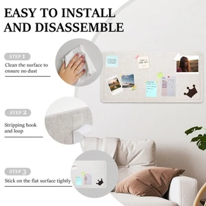 Felt Bulletin Board Foldable Cork Board Adhesive Felt Pin Board No Drill ticrt - Picture 1 of 11