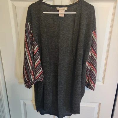 Cardigã Flying Tomato cinza aberto M/L tamanho único serve para todos os vermelhos astecas asa de morcego boho - Imagem 1 de 4