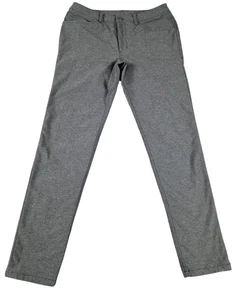 Pantalone Lululemon Uomo 34 Grigio 5 Tasche Elasticizzato Slim Tech Tela Casual Golf - Foto 1 di 8