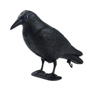 Crow Decoys Full Body Plastic Crow Decoy for Hunting, Black Flocked Crow Deco... - Picture 1 of 8