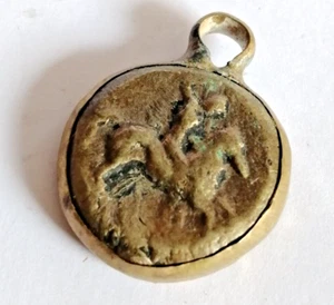 AMULETT TIBERIUS AR DENAR VERSILBERT HOMMAGE PFENNIG RÖMISCHE MÜNZE ANHÄNGER - Bild 1 von 2