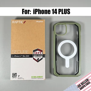 RAPTIC Secure Case for iPhone 14 Plus - Clear & Green | Magnetic | EcoElement - Picture 1 of 15