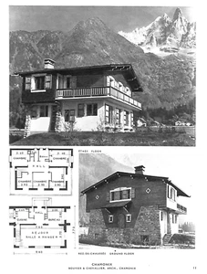 CHAMONIX ( 74 ) CHALET / ARCHITECTE BOUVIER et CHEVALLIER / ILLUSTRATION  1967 - Picture 1 of 1