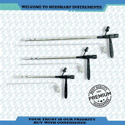 Bronchoscope Rigid with FiberOptic Light Carrier STORZ FIT 3pc Set Black Coated - Image 1 of 3