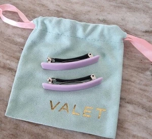 90s STYLE VALET EVELYN BARRETTE HAIR CLIPS IN LILAC PURPLE- SET PAIR - Picture 1 of 6
