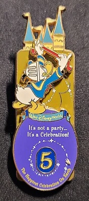 DISNEY Pin Donald Duck Happiest Celebration On Earth 5 Days TO GO 2005 LE 1500 - Image 1 of 2