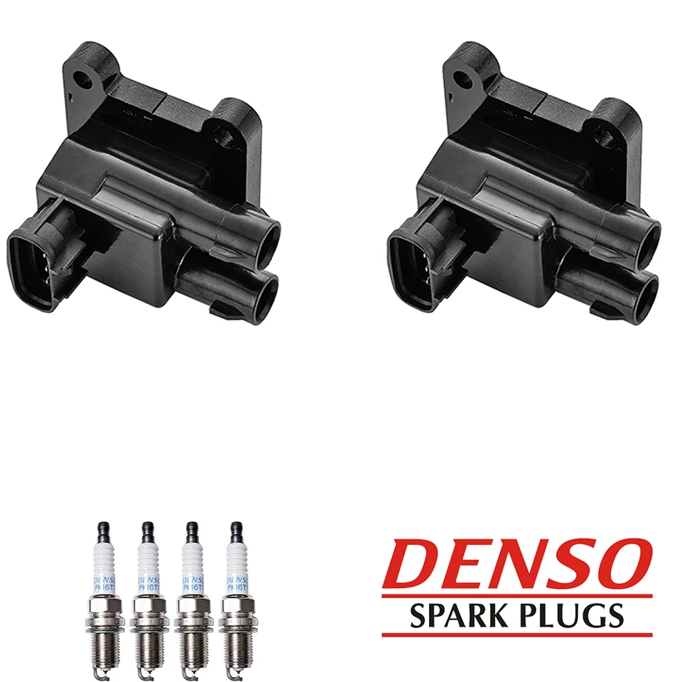 2 Ignition Coil + 4 Denso Spark Plug For 1998-1999 Chevrolet Prizm 1.8L UF246 - Image 1 of 1
