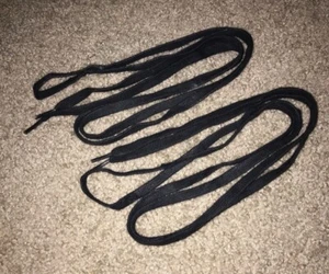Shoe Laces Pair Plain Black for Either Roller Skates Or Sneakers - Picture 1 of 1