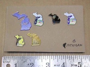 6 MICHIGAN Travel & Tourist Souvenir Hat Pins, Lapel Pins - State & Cities - Picture 1 of 1