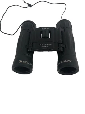 Celestron 12x25 Fully Coated Optics Binoculars Black with rope - Image 1 of 4