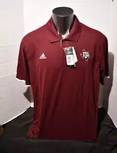 Adidas Herren 2XL weinrot Texas A&M Aggies Climate Poloshirt neu mit Etikett - Bild 1 von 8