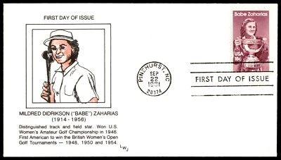 1981 Babe Zaharias FDC- All-Around Olympic Female Athlete LWJ Cachet - Image 1 of 2