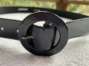 Antoniazzi Firenze Gürtel Damen groß italienisches Leder dunkelblau Lack rund Italy - Bild 1 von 12