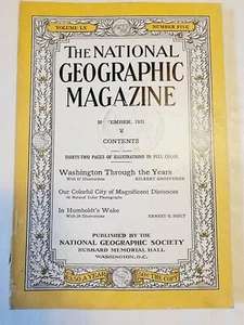 November 1931 National Geographic Magazine WASHINGTON THROUGH THE YEARS Humboldt - Bild 1 von 11