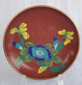 Vintage chinesische Cloisonné 3 3/4" Schmuck Schale Kupfer asiatisch - Bild 1 von 8