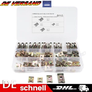 110tlg Blechmuttern Schnappmuttern Sortiment Kotflügelmuttern Klemmmutter Set De - Bild 1 von 13
