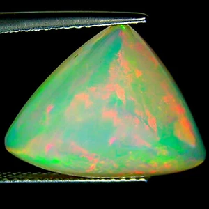 6.15 Ct Natural Ethiopian Opal IGI Certified White Trillion Cabochon Cut - Picture 1 of 2