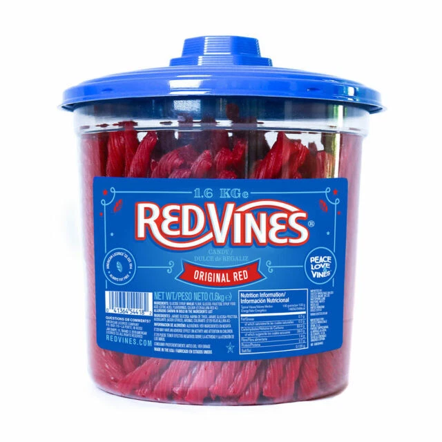 Red Vines Licorice Soft SND Chewy Twists Jar - 1.6kg