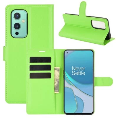Custodia Cellulare Protettiva per OnePlus 9 Cover a Flip Astuccio Bumper Verde - Immagine 1 di 4