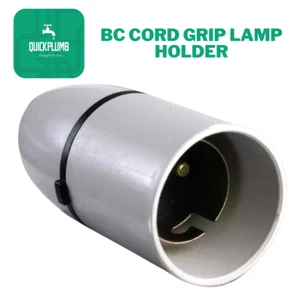 QuickPlumb BC Cord Grip Lamp Holder - T2 Bulb Socket 100W B22 - Pack of 1 - Picture 1 of 6