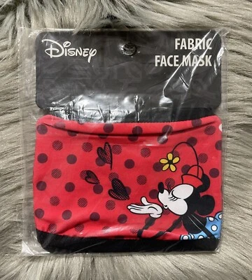 New Disney Minnie Mouse Fabric Face Mask Womens 14yrs + Cute! - Image 1 of 4