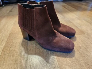 AQUATALIA Made in Italy Fayren Burgunder Wildleder Leder Stiefeletten Stiefeletten Absätze - Bild 1 von 12