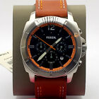 NEW AUTHENTIC FOSSIL PRIVATEER SPORT SILVER BROWN BLACK SILVER BQ2681 MENS WATCH