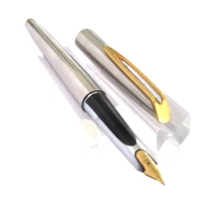 MYTHIQUE STYLO PLUME WATERMAN CF FLIGHTER EN METAL LISSE PLUME OR Q33 - Imagen 1 de 12