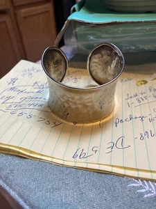 Metal bracelet bangle made in India silver 6 1/2 inches long by 2 inches - Picture 1 of 3