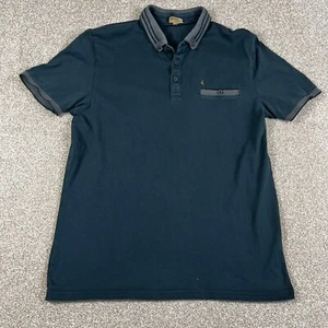 Gabicci Polo Shirt Mens XL Black Designer Slim Fit Short Sleeve Pocket Casual - Picture 1 of 10