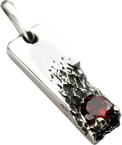 Ciondolo uomo granato rosso naturale argento sterling 925 gioielli regalo - Foto 1 di 5