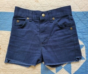 Vintage 1970s 1980s Lee Riders Blue Denim Cutoff Shorts Talon Zipper Kids sz XS - Picture 1 of 8
