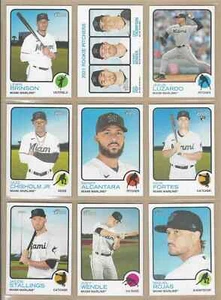 Juego de (14) Jazz Chisholm Jr. Topps Heritage Miami Marlins Base Team 2022 - Imagen 1 de 2