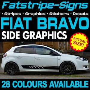 CALCOMANÍAS COCHE VINILO 1.4 1.6 2.0 SPORT FIAT BRAVO GRAPHICS PEGATINAS DE RAYAS - Imagen 1 de 2