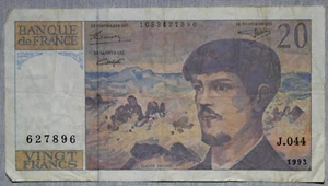 Bank of FRANCE 20 FRANCS 1993 Banknote Paper Money Currency J.044 #627896 - Picture 1 of 6