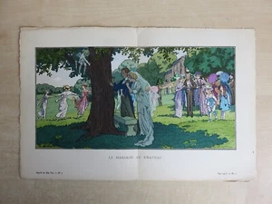 Gazette du Bon Ton No 7 Le Marriage Au Chateau, Pierre Brissaud Mai 1913 Pl 1. - Picture 1 of 9