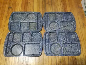 4 Prolon Ware Cafeteria Lunch Trays Blue Speckled Confetti - Picture 1 of 2