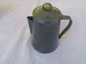 Cafetera exterior esmaltada percoladora cafetera camping negra cafetera 2L - Imagen 1 de 4