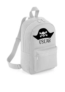 Mochila Personalizada Niños Niños Regreso a la Escuela Bolso Infantil Pirata Sombrero Nombre - Imagen 1 de 11