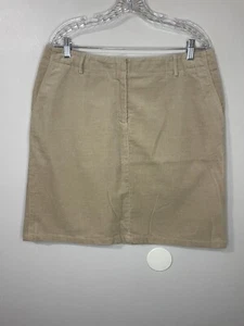 Corduroy Skirt Women’s 14 Beige Stretch Pencil By Brooks Brothers Preppy NWOT - Picture 1 of 12