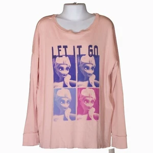 Frozen Let It Go Disney Junk Food Girls Shirt Pink Size L Large (10) New NWT - Picture 1 of 2