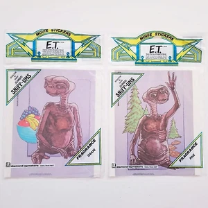 Vintage 1982 E.T. Scratch & Sniff Sticker Large Format Packs - PINE and GRAPE - Picture 1 of 5
