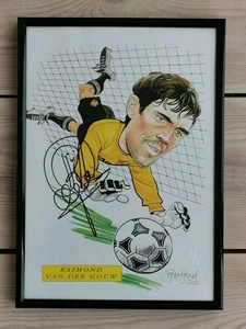 Raimond Van Der Gouw Cartoon Portrait by Bob Bond. Hand-signed by both. Man Utd - Picture 1 of 4