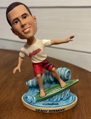 Grady Sizemore Cleveland Indians Bobblehead Surfin Sizemore SGA 2009 Chief Wahoo - Image 1 of 4