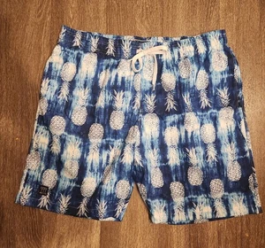 Herren große Vintage Brooklyn Stoff Volley Badehose Shorts Kordelzug - Bild 1 von 5