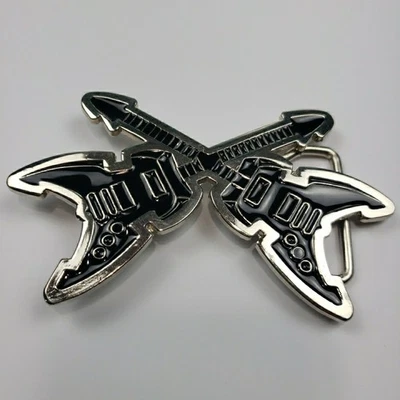 Hebilla de cinturón de metal esmaltado cruzado para guitarras  Foto 1 de 4