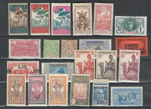 FRANZÖSISCHE KOLONIEN AUSWAHL MH ANSICHTEN FRAU BRIEFMARKEN LOT (COL 344) - Bild 1 von 1