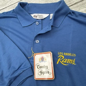 Vintage Los Angeles Rams Polo Shirt Logo NFL Country Squire Men's Size L - Picture 1 of 7